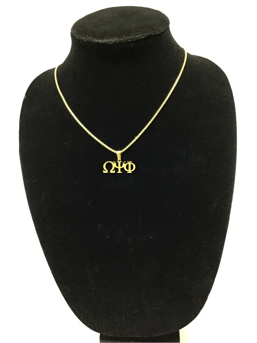 Omega Psi Phi 18k gold plated Pendant Necklace